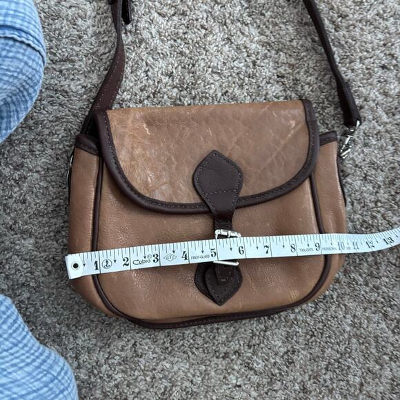 Brown Leather Saddle Crossbody Bag Neutral - Picture 11 of 13